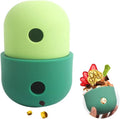 Food grade silicone dog treat puzzle toy in yellow and green, measuring 8cm by 11cm