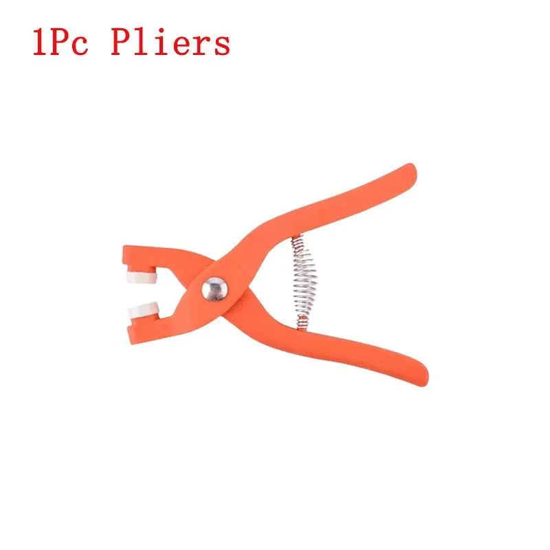 Stainless steel five claw no-sew clothing buttons with press pliers tool for garment repairs