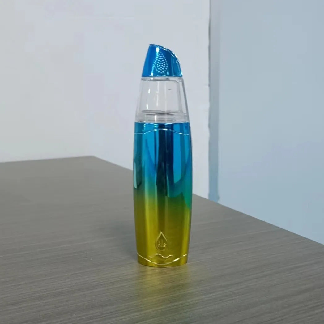 Peacock blue handheld USB rechargeable facial steamer spraying fine mist