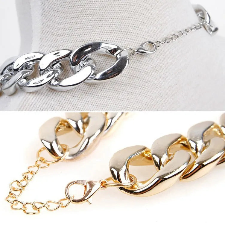 Gold chain buckle dog collar for small to medium pets with adjustable 21-50cm circumference