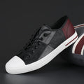 Men's colour-matching leather shoes with elastic band closure and round toe design in multiple colour options
