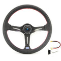 14-inch leather steering wheel with concave centre design in black skeleton variant