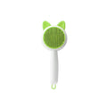 Self-cleaning cat grooming comb with massage function in greenish white colour