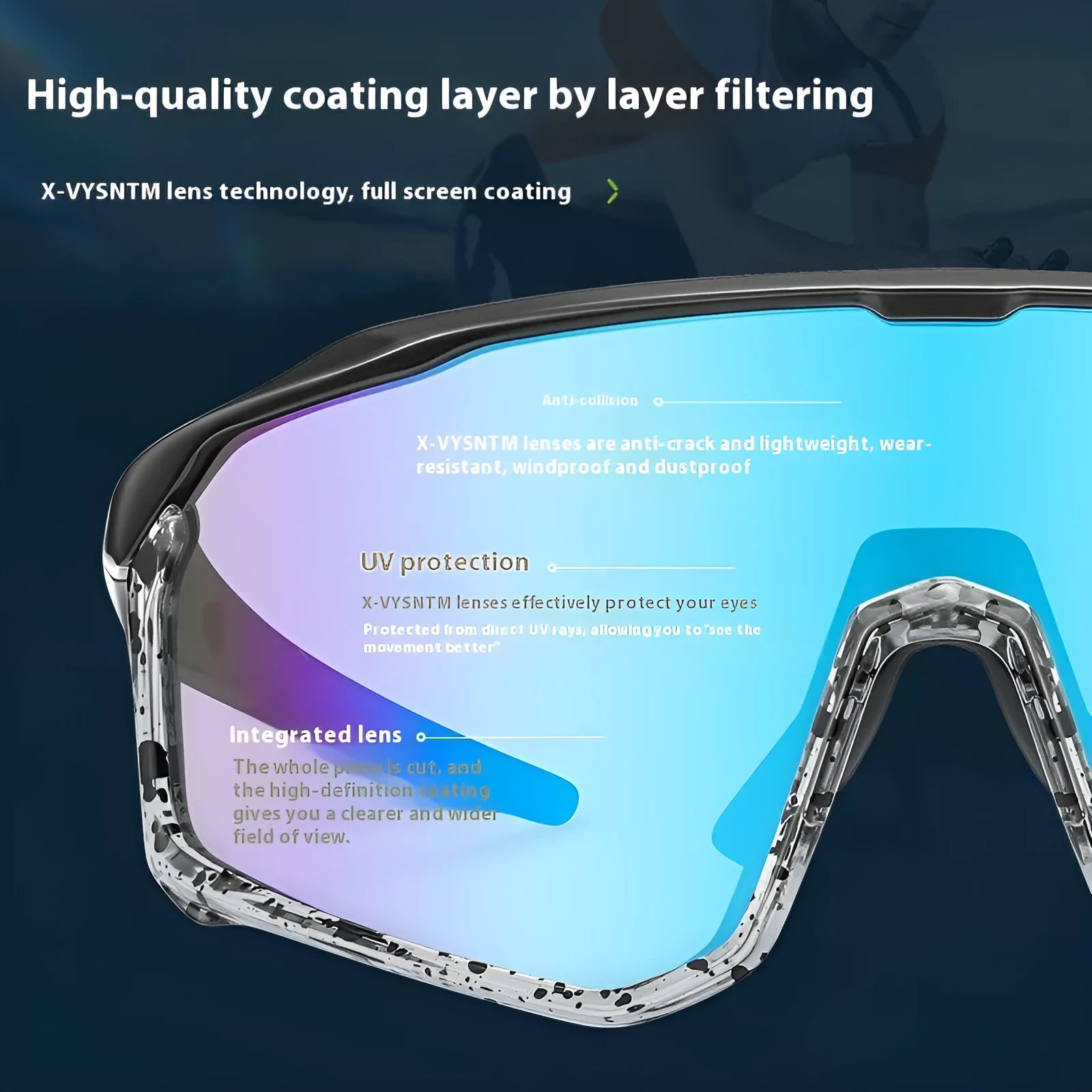 Colourful mountaineering goggles with full frame construction and UV-protective PC lenses for climbing and snow activities