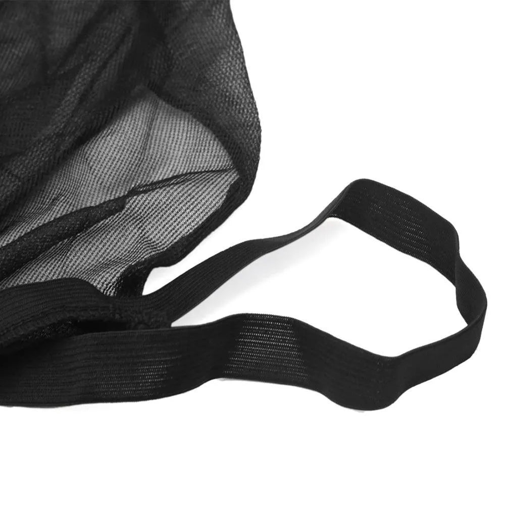 Car side window mesh sunshade with elastic fixation providing sun protection and mosquito prevention