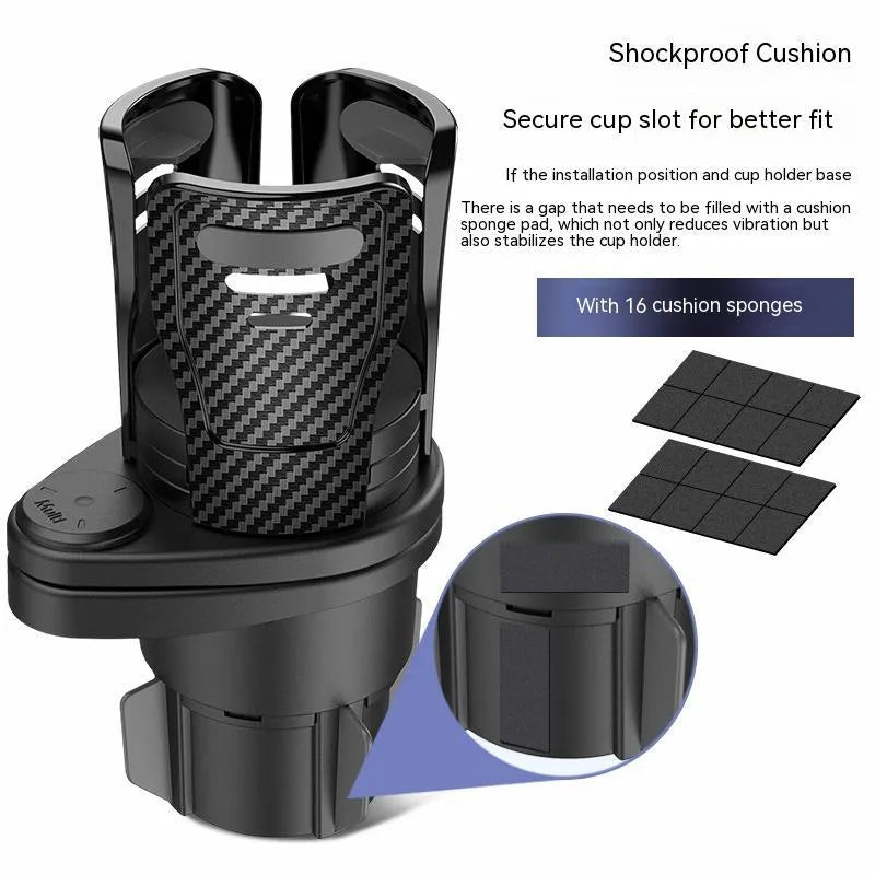 Car cup holder modification accessory in carbon fibre matte finish