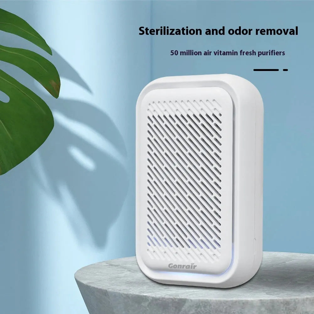 White wall-mounted air purifier with filter screen for small rooms