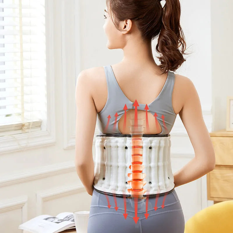 Automatic inflation waist support belt for lumbar disc correction in PU material