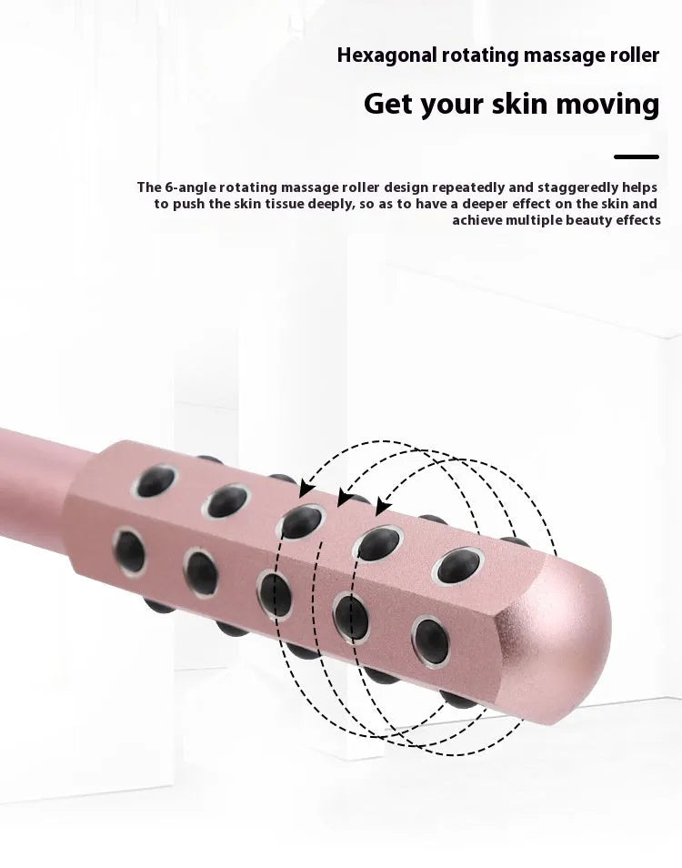 Germanium particles purple facial roller massage instrument, approximately 193mm long.