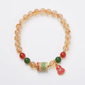 Hand-woven citrine five-sutra bracelet with 6mm geometric crystal beads