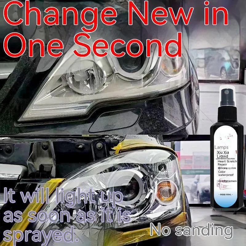 100 ml bottle of headlight restoration liquid for car headlight lens repair.