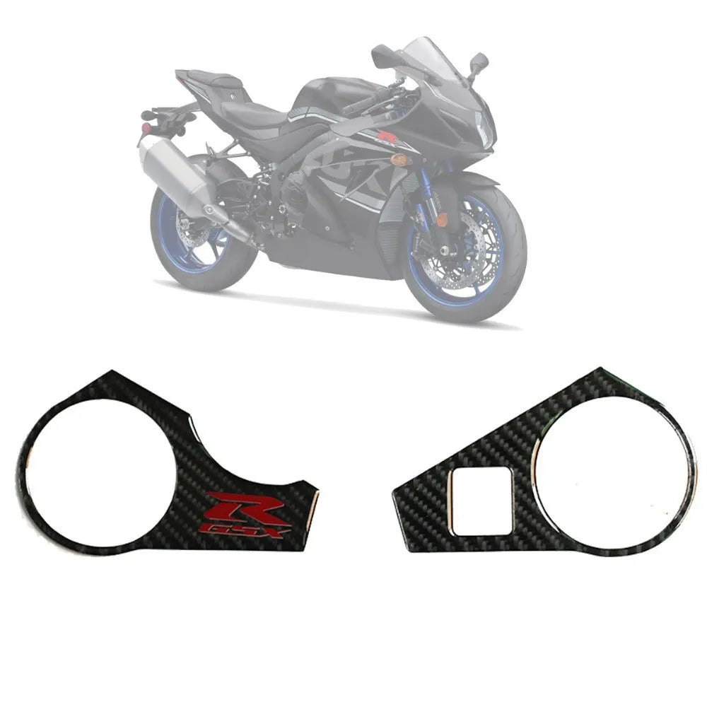 Black adhesive motorcycle sticker for SUZUKI GSXR1000 L1 carbon fibre upper connective plate 2009-2016