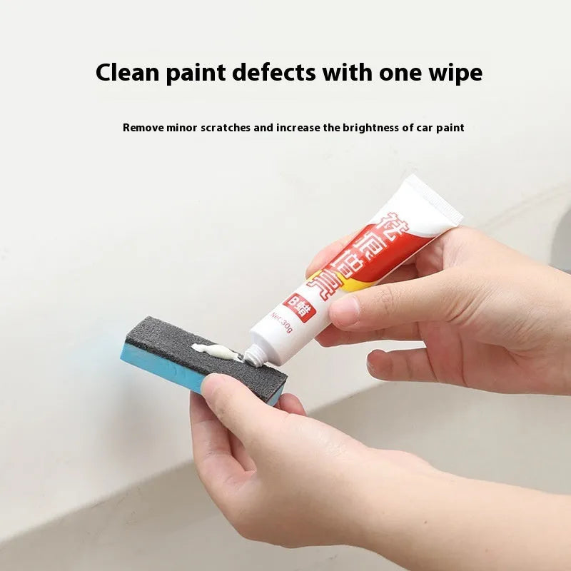 Car repair wax kit containing A and B compounds with frosted sponge mop for scratch removal and paint polishing