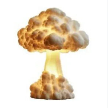 Modern art atomic bomb explosion mushroom cloud shaped table lamp with USB cable.