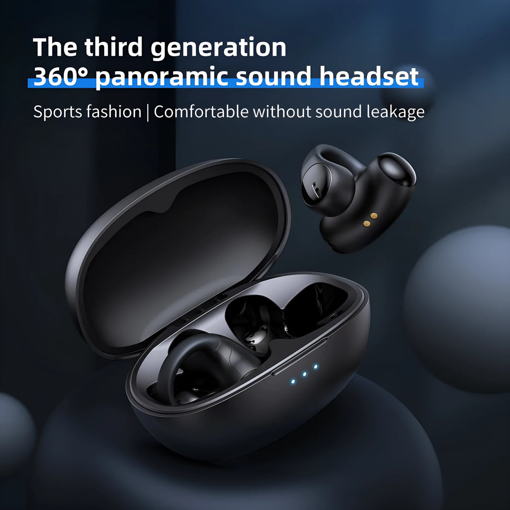 T306 Bluetooth wireless sports gaming headset with ear hook design in black colour