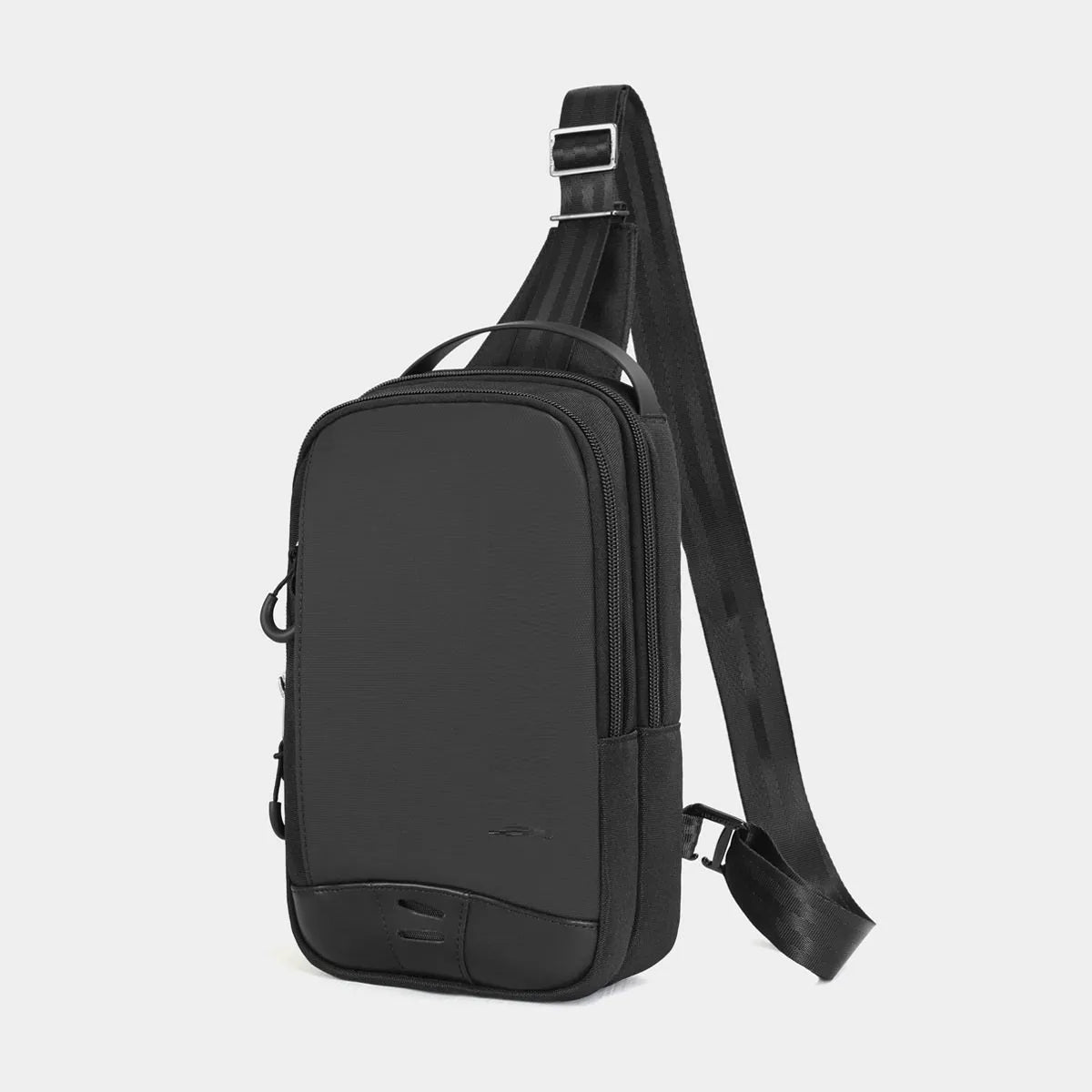 Casual black TPU camouflage chest bag with single shoulder strap and soft handle