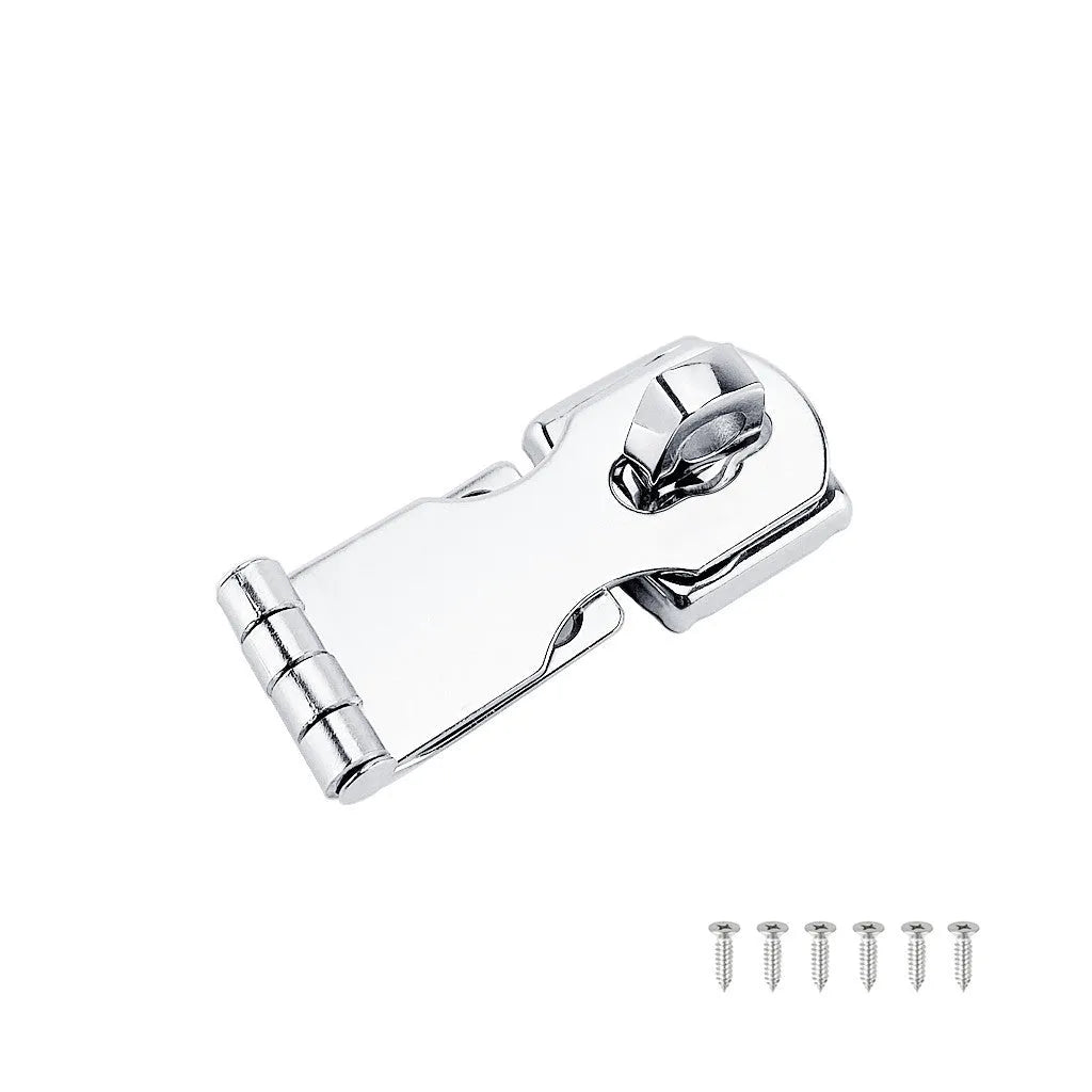 Silver stainless steel padlock hasp latch bolt with mirror finish