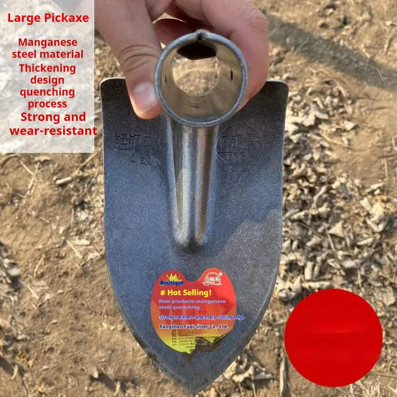 Agricultural flat hoe with pointed steel horse tip for garden weeding