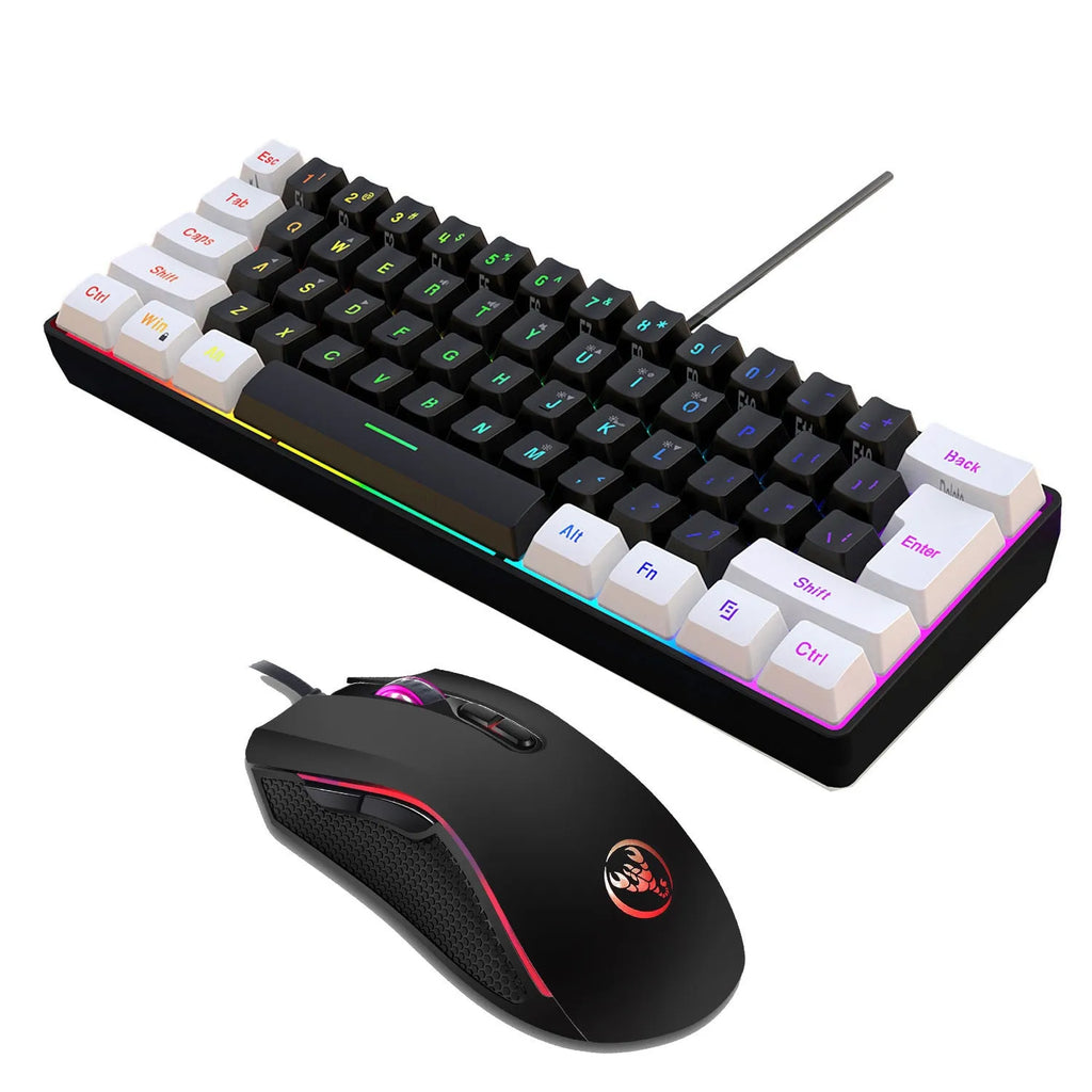 V700WB white and black backlit gaming keyboard and mouse combo with data cable