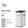 Square stainless steel inductive smart trash can with touch-free lid opening