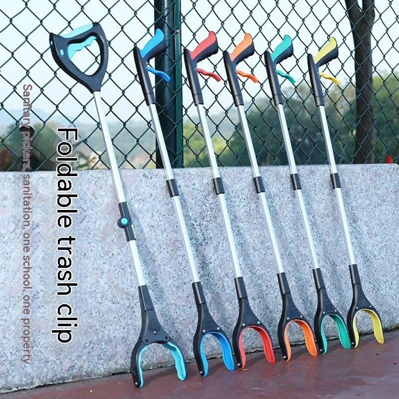 Blue trash folder artifact sewer pliers made from plastic and aluminium alloy for waste collection