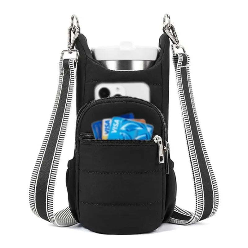 Cycling water bottle kettle bag in cloth material for bicycle placement