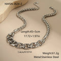 Stainless steel women's necklace with geometric pendant and regular chain in gold or steel finish