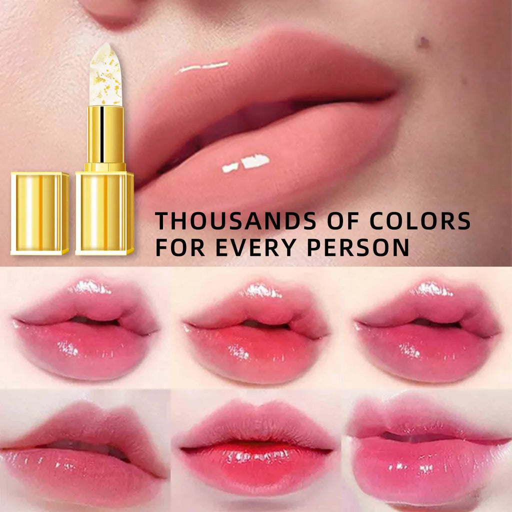 Anti-smudge lipstick with warm colour-changing gilding effect in YB1001 design