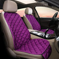 Cotton plush winter car seat cushion shown in burgundy, black, coffee, grey, purple and beige colours.