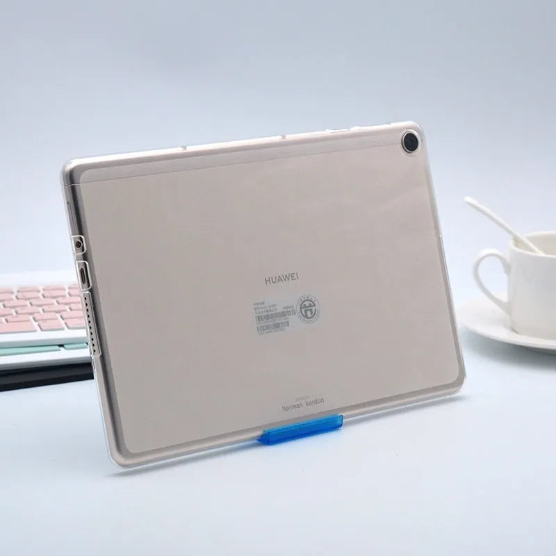 Clear ultra-thin silicone tablet protective case showing transparent design
