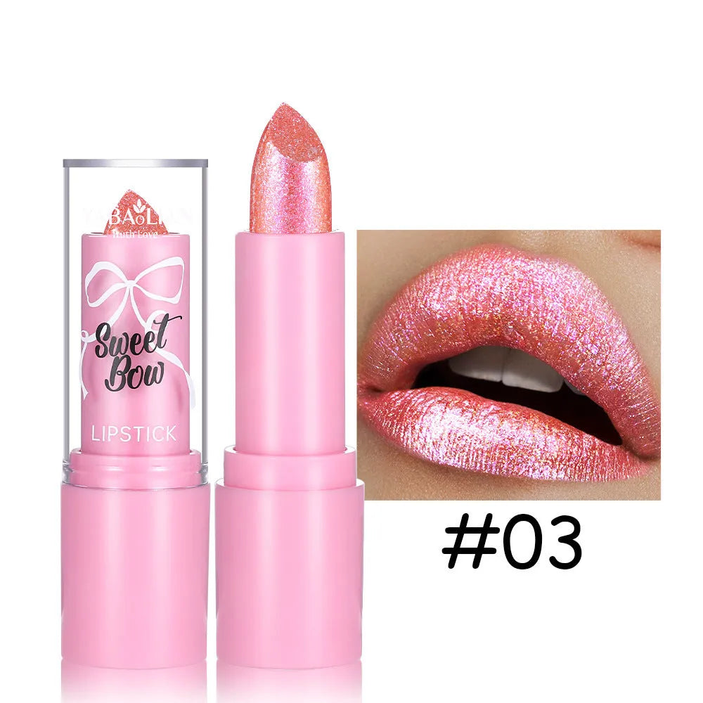 Sweetheart Bow XINGX Diamond Lipstick tube from the Starlight Diamond series, showing six colour shade options.