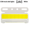 LED COB truck side light in aluminium alloy housing showing red, yellow, green, blue and white colour options