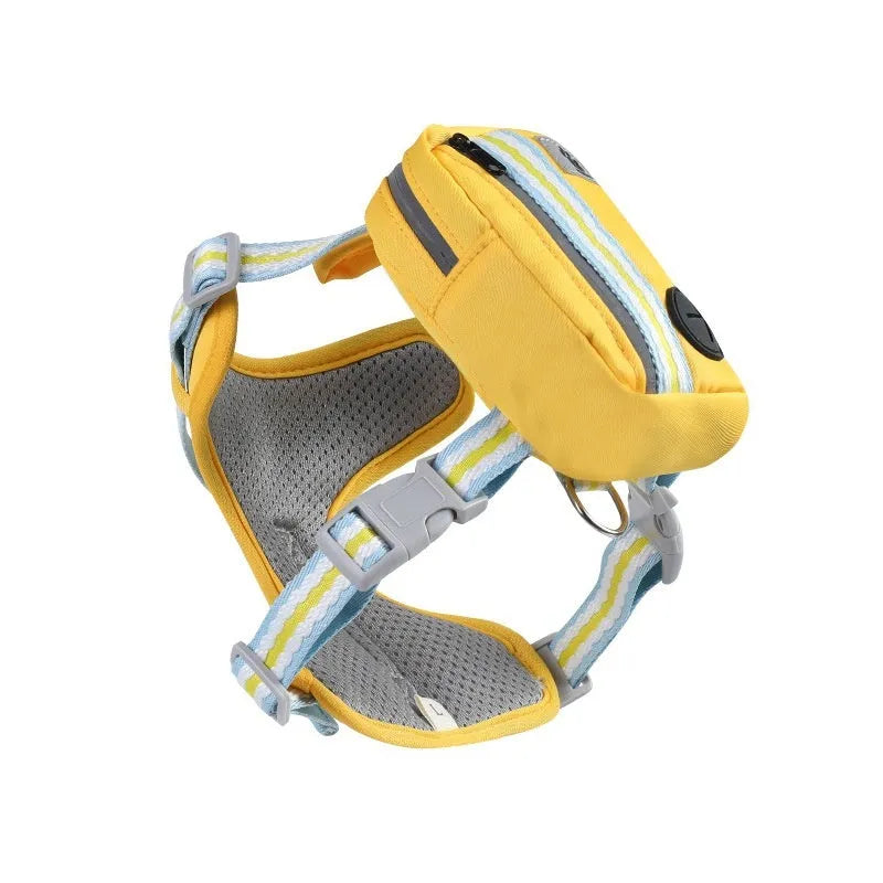 Explosion-proof anti-strangulation dog harness in Oxford cloth with a 1.5 metre holding rope attached