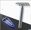 Stainless steel double edged safety razor with chrome plating and storage box