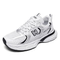 Men's mesh running shoes in three colour options with plastic sole and round toe design
