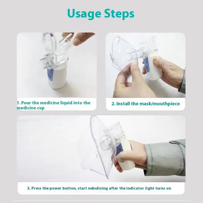 USB handheld household nebuliser spray machine with columnar plastic design and single fog outlet