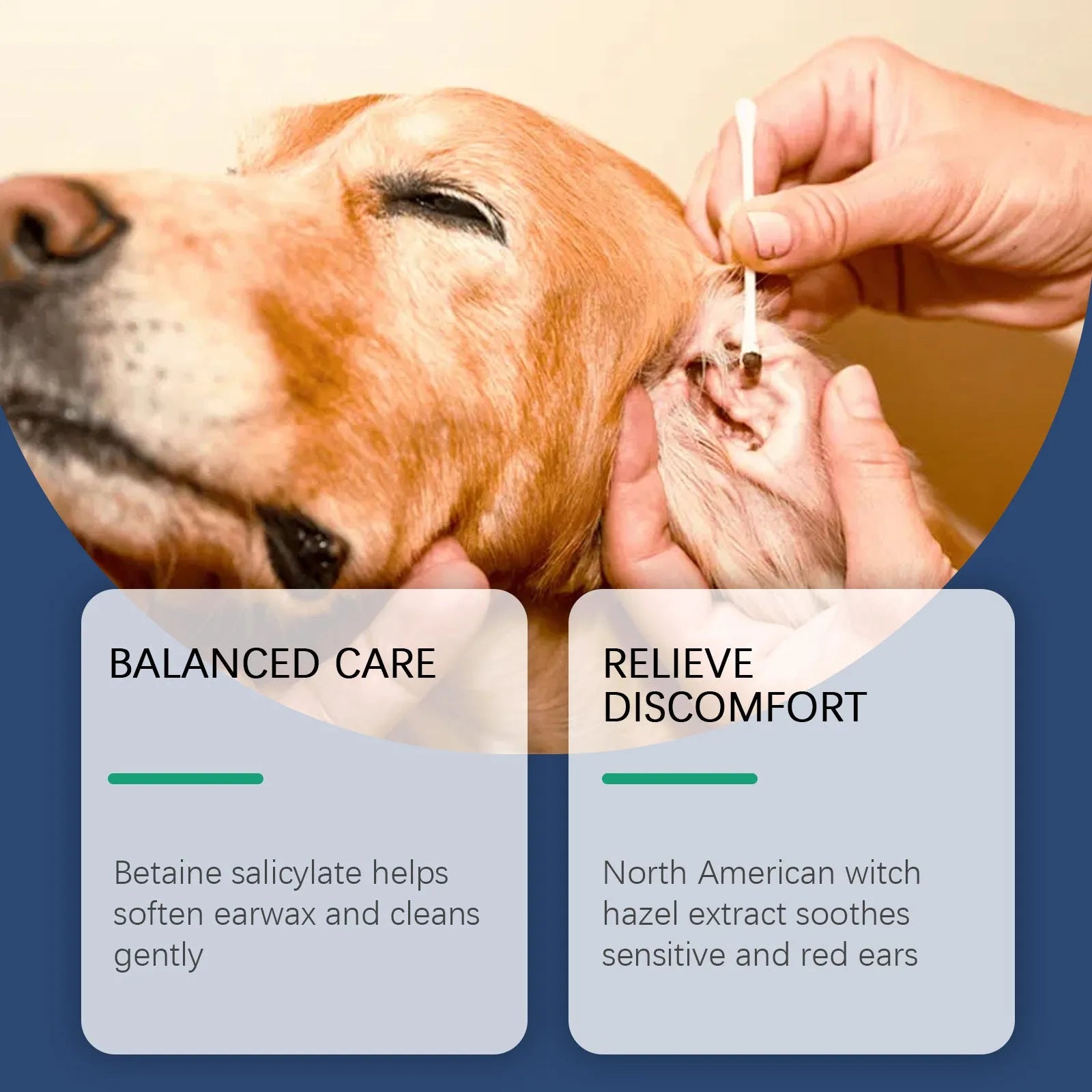 100ml bottle of dog and cat ear cleaner for gentle earwax removal and ear cleaning