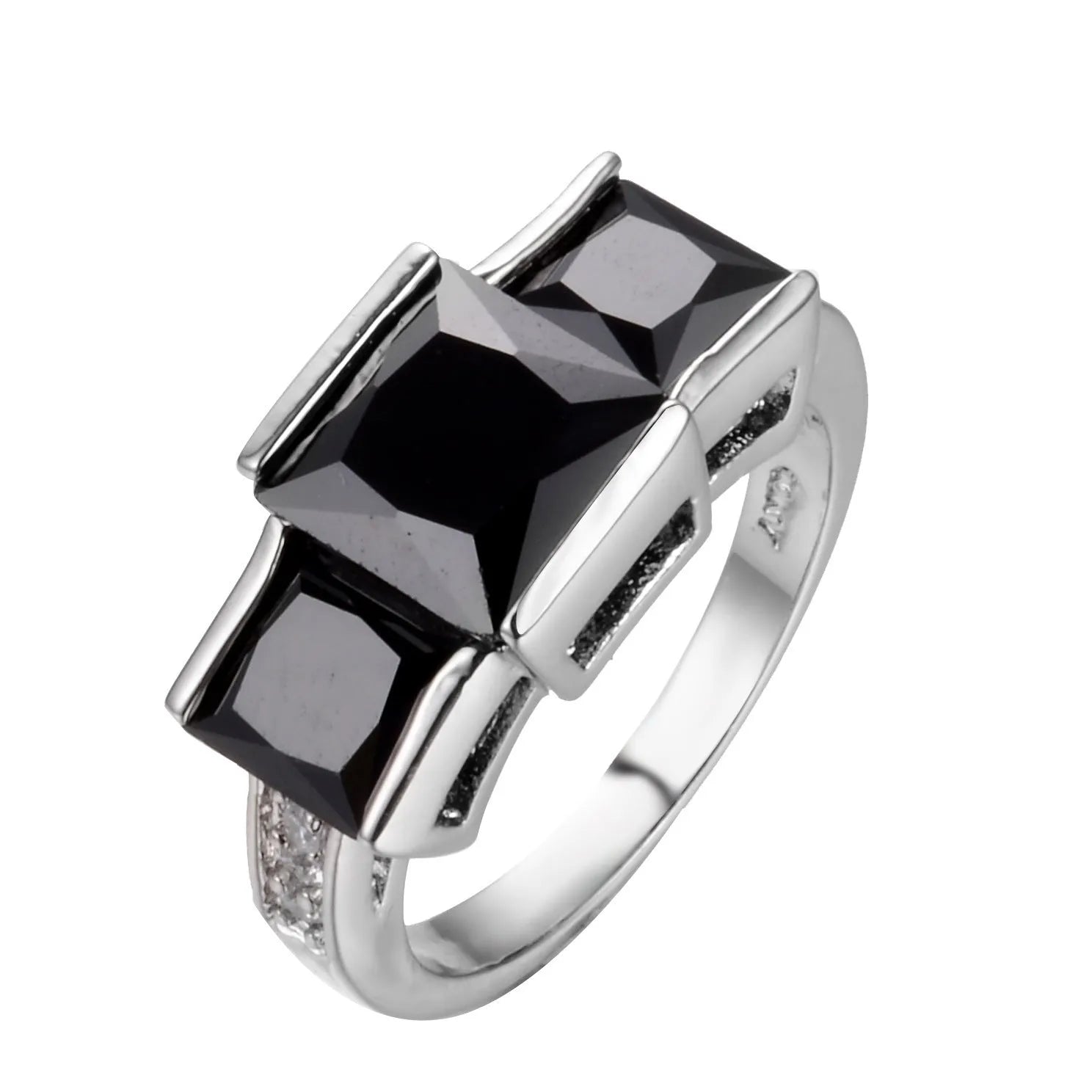 Women's copper ring with electroplated geometric design in multiple colour options