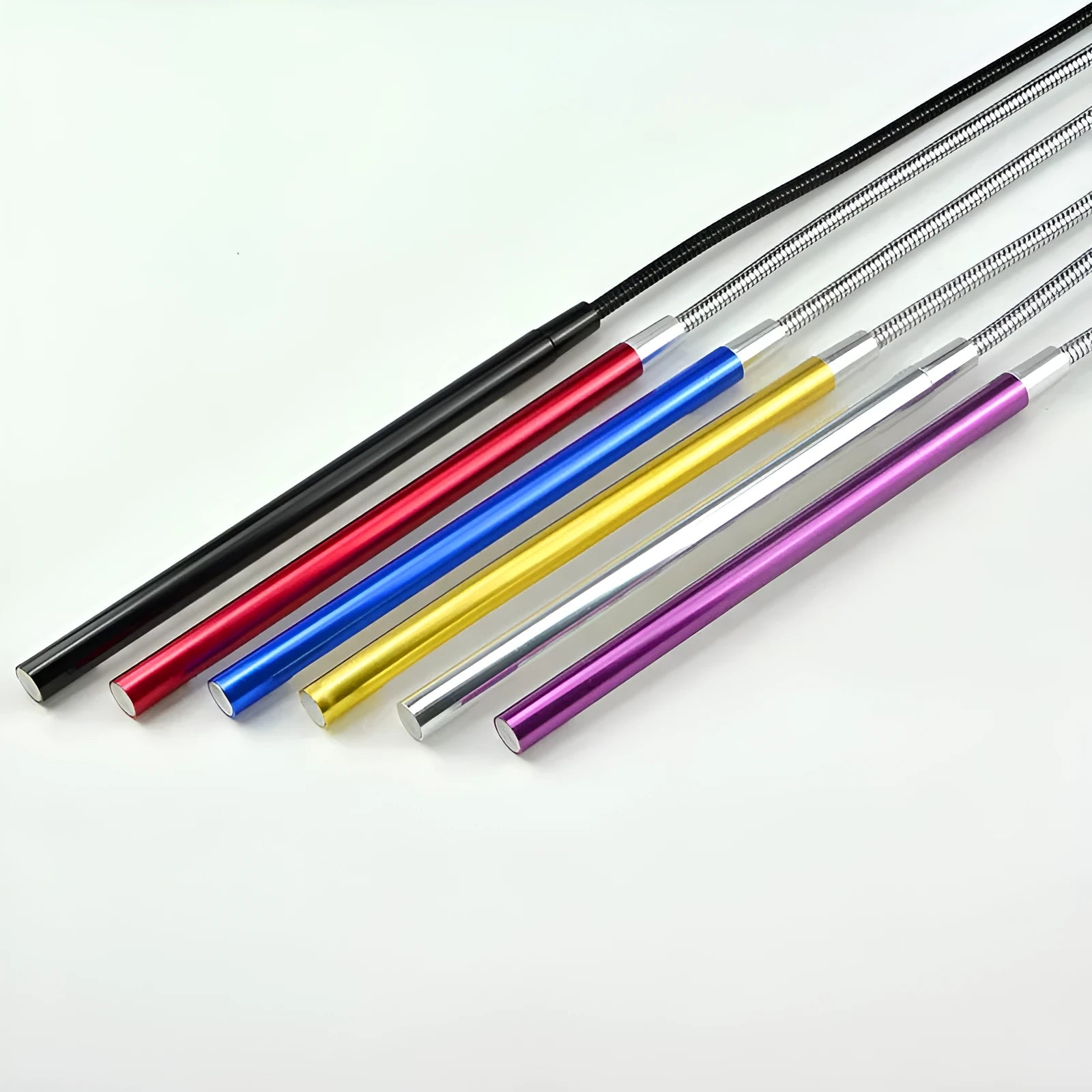 USB-powered aluminium alloy spiral LED night light for laptop desks in six colours
