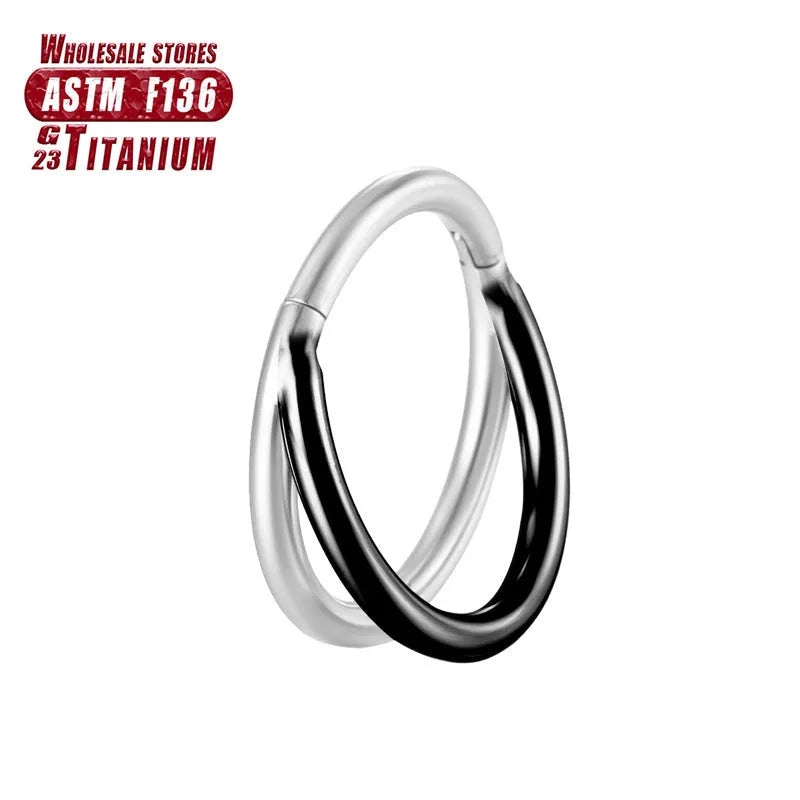 Titanium alloy nose ring body jewellery in silver, available in multiple lengths from 6mm to 12mm.