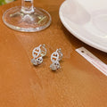 Diamond light luxury earrings with thick gold plating in silver, gold and rose gold finishes
