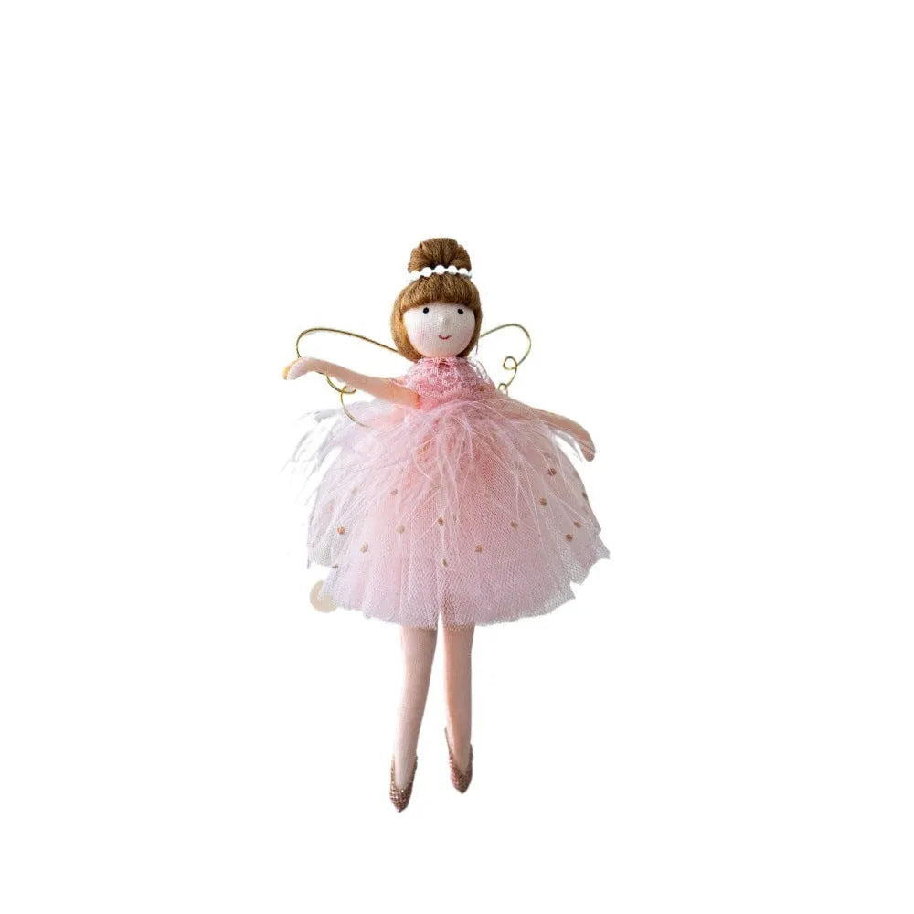 Pink and white cloth ballet girl angel plush doll pendant with modern design