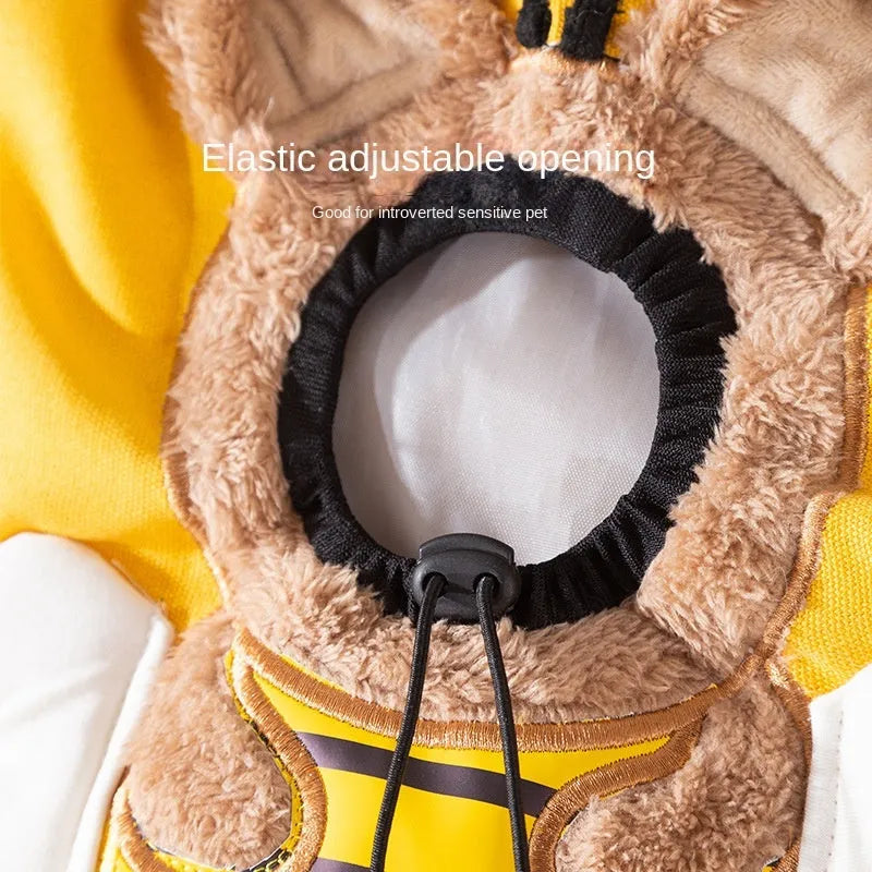 Little Bee Design pet carrier bag in canvas with safety zippers and adjustable side opening for cats and dogs.