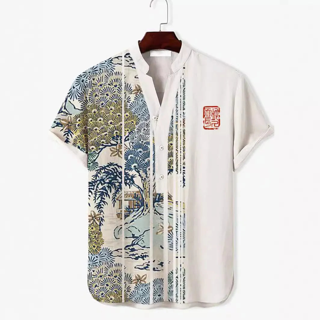 A short sleeve shirt with a 3D digital animal print, available in multiple colours and sizes up to 5XL.