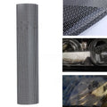 Black perforated mesh automotive film sheet for car wraps measuring 30cm by 106cm