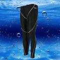 Men's nylon cropped swimming trunks in black with line pattern detail