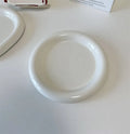 White ceramic plant tray with bear or round doodle design in 15cm or 20cm size