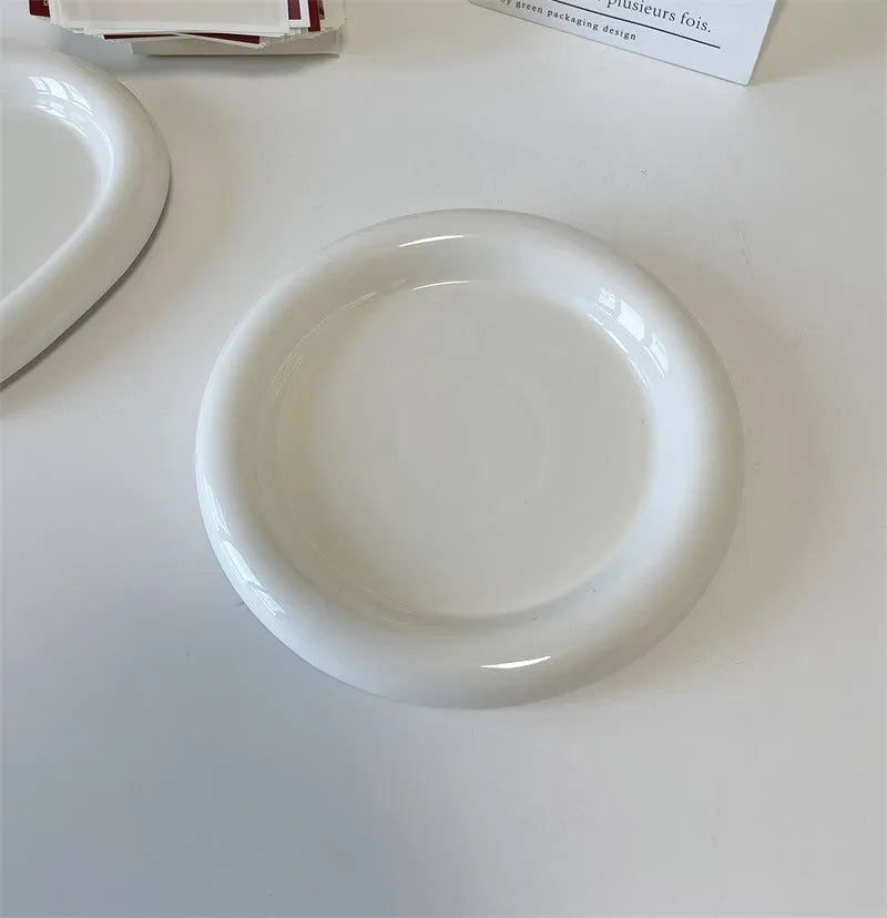 White ceramic plant tray with bear or round doodle design in 15cm or 20cm size