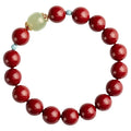 Cinnabar Hetian jade bracelet with geometric ellipse beads in purple gold sand colour