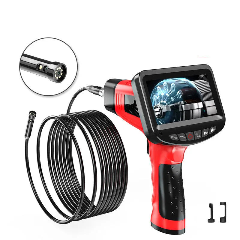 8.5mm diameter dual-lens endoscope inspection camera with hard wire cable and memory card.